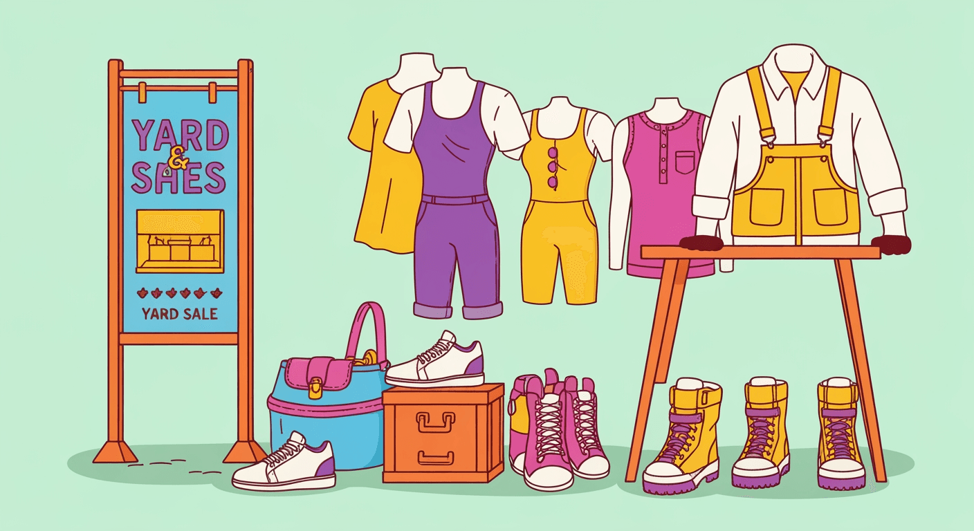 AI-generated yard sale illustration