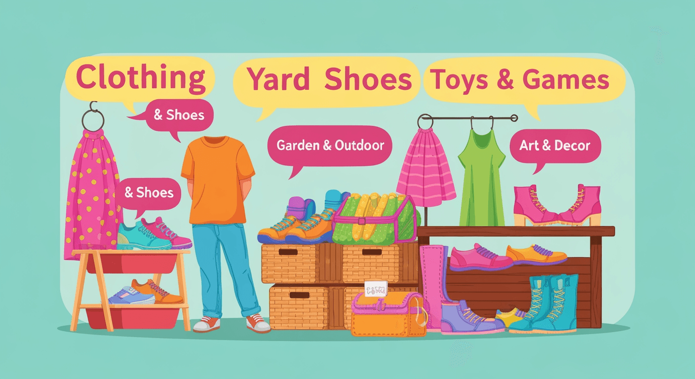AI-generated yard sale illustration