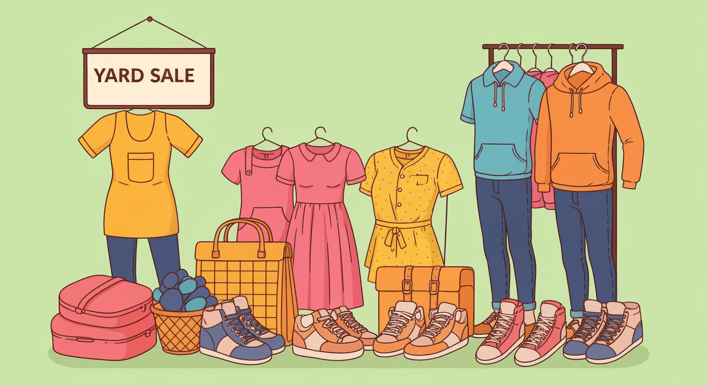AI-generated yard sale illustration