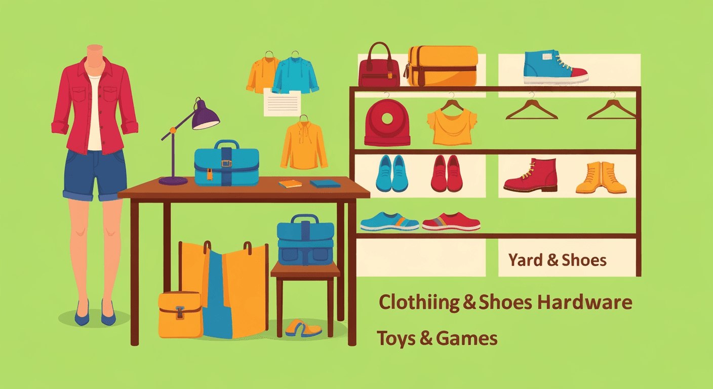 AI-generated yard sale illustration