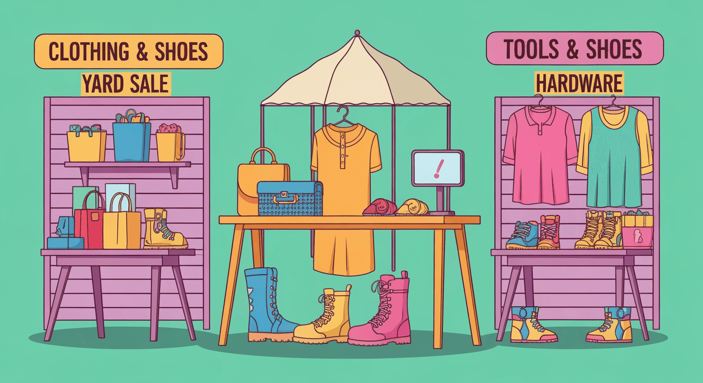 AI-generated yard sale illustration