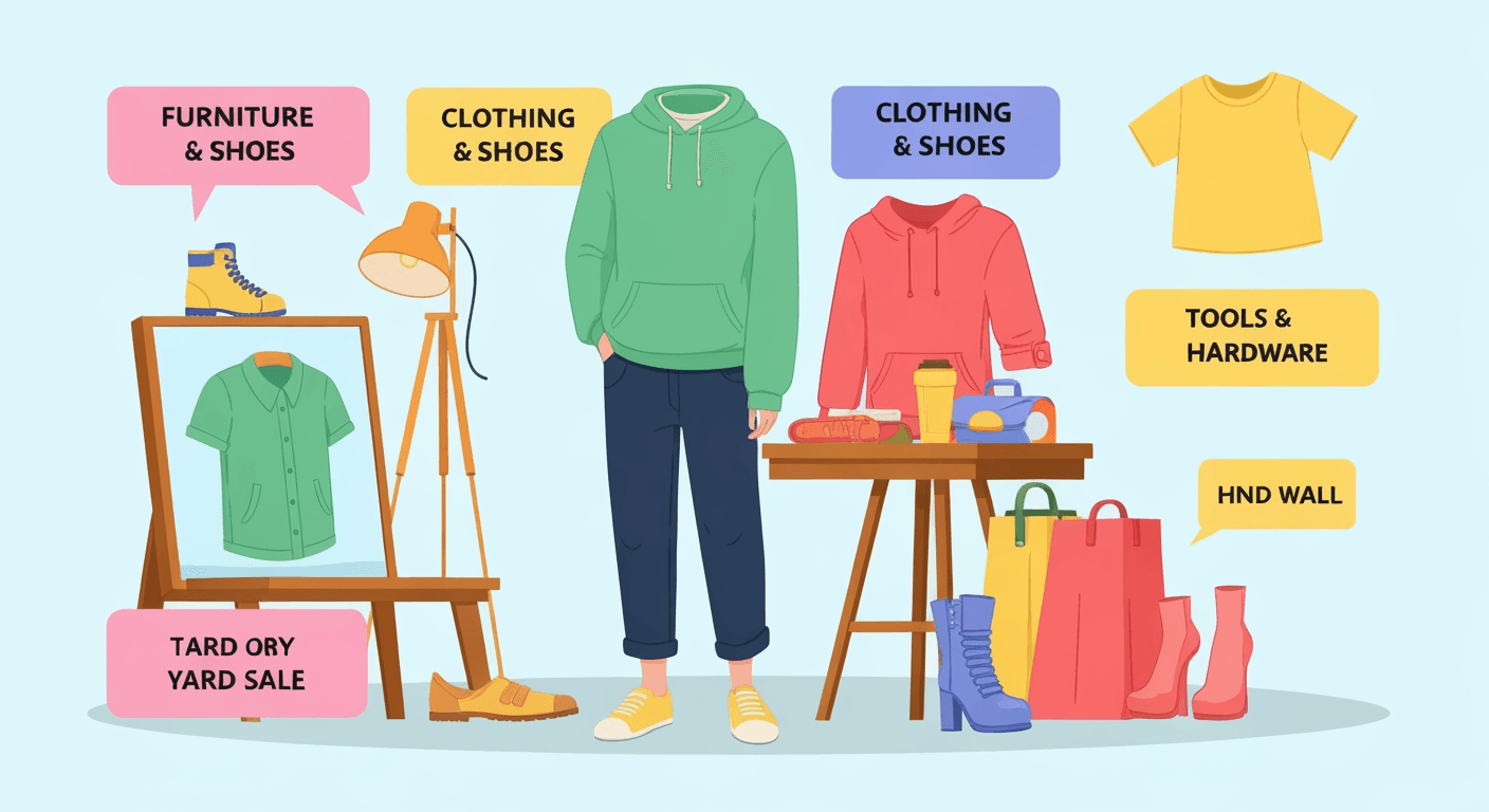 AI-generated illustration of a garage sale