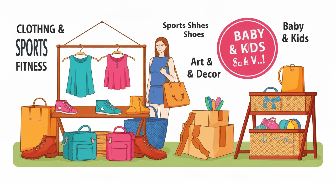 AI-generated illustration of a garage sale