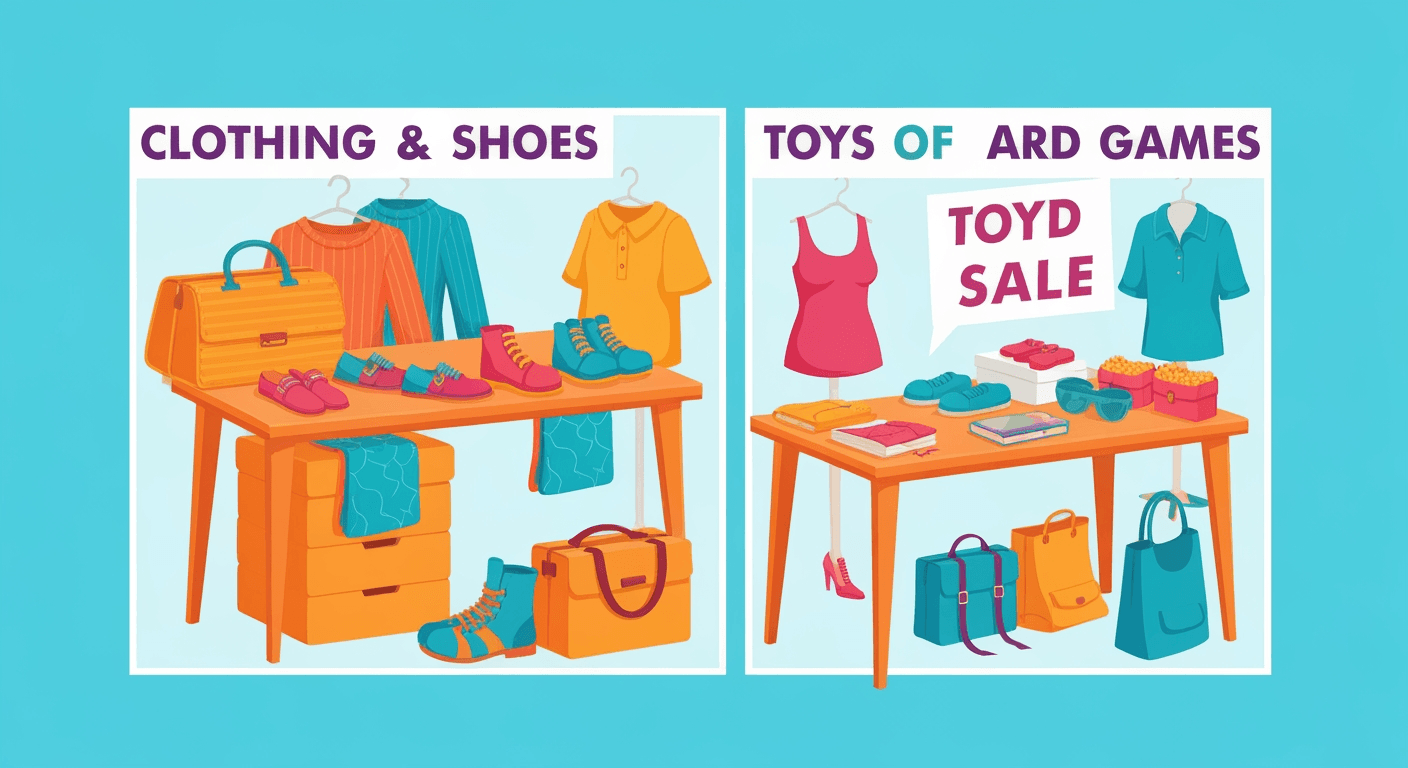 AI-generated yard sale illustration