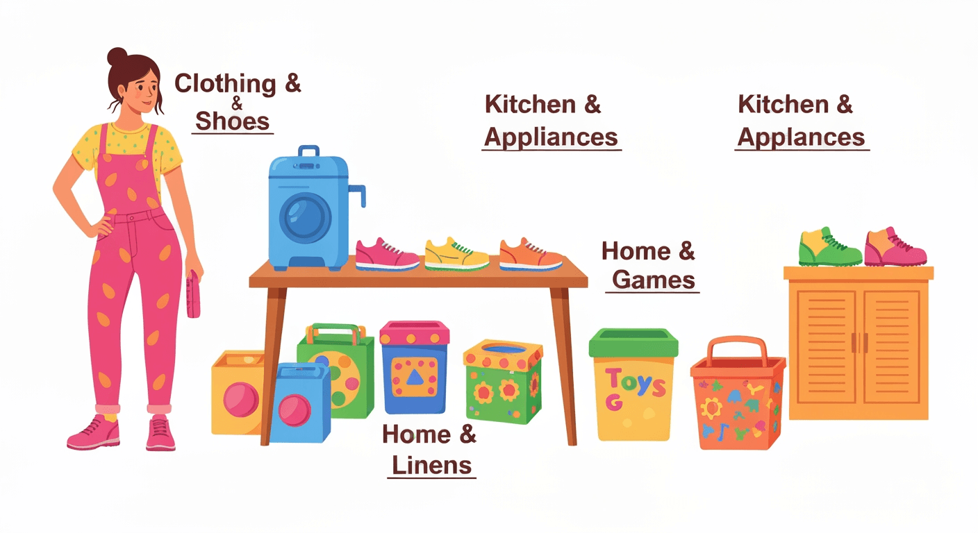 AI-generated yard sale illustration