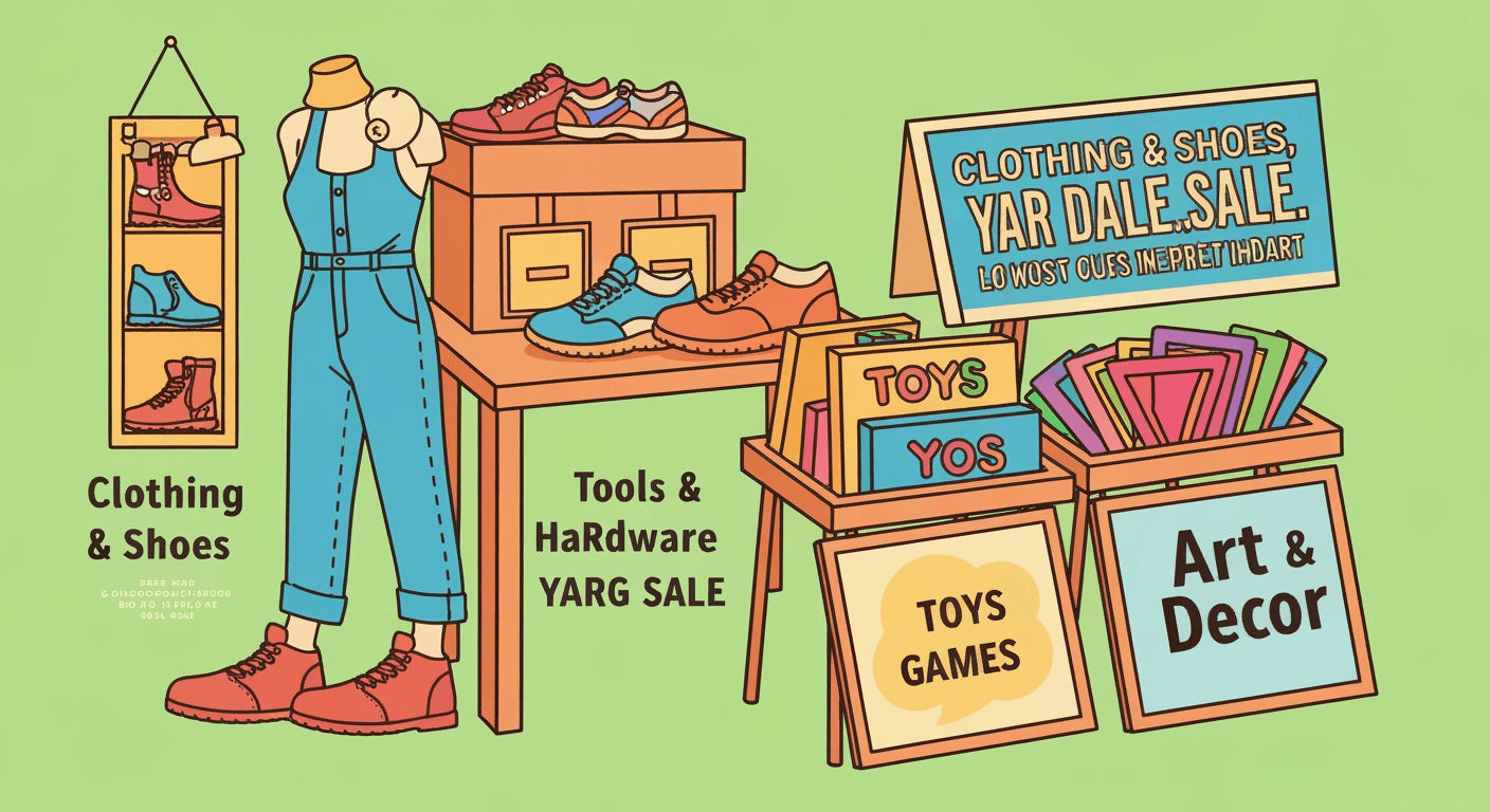 AI-generated yard sale illustration