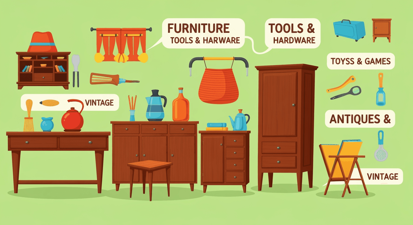 AI-generated yard sale illustration