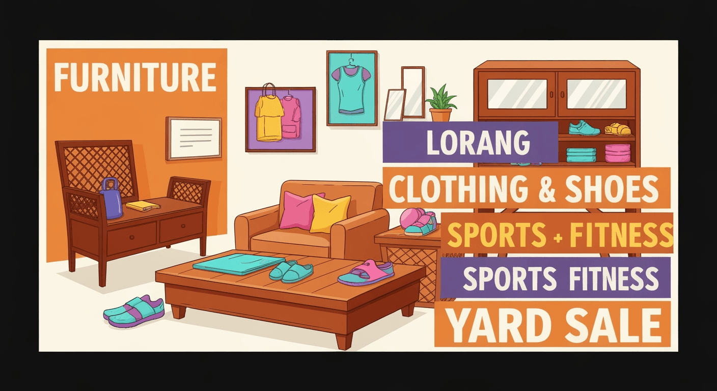AI-generated yard sale illustration