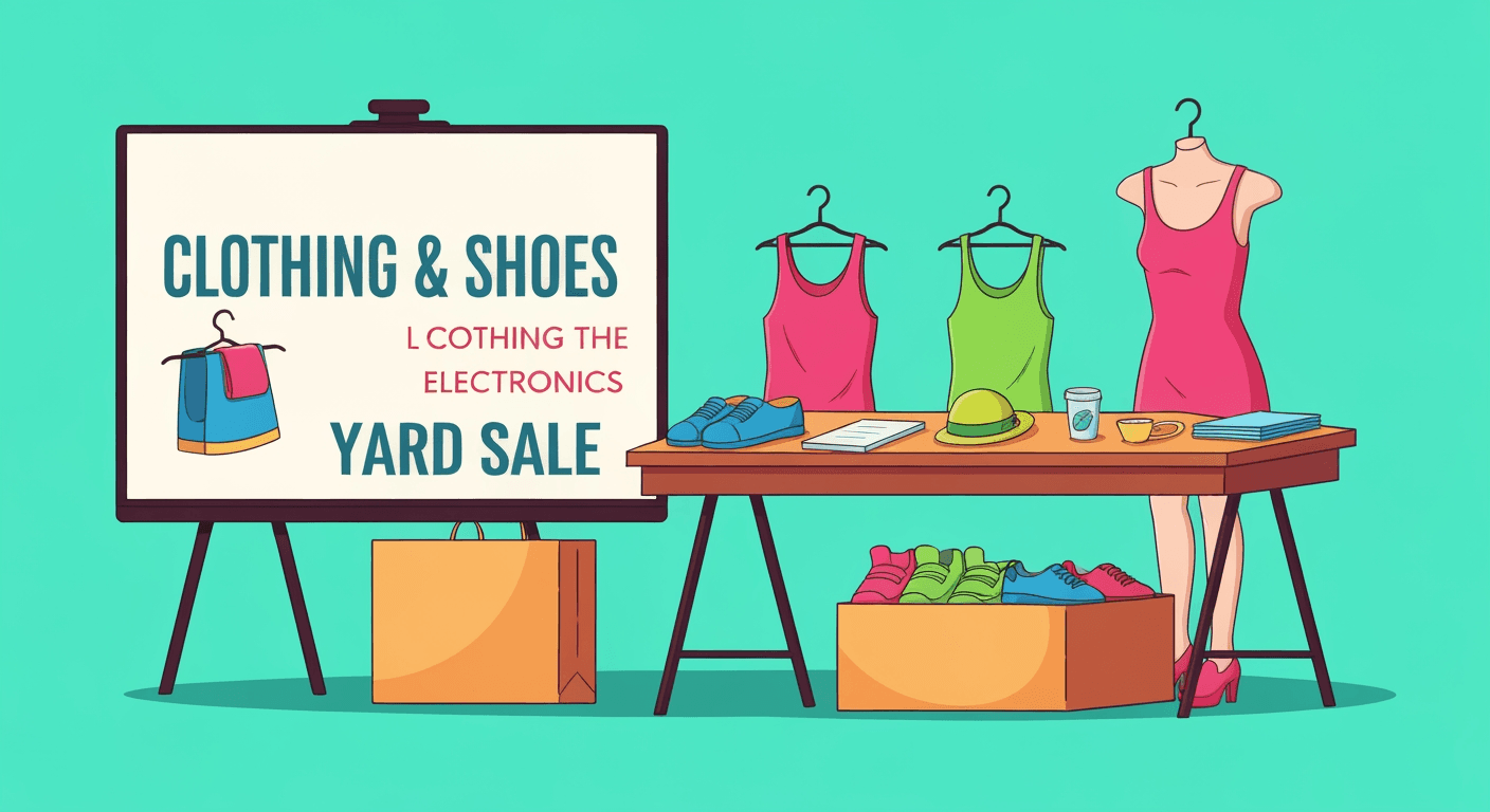 AI-generated yard sale illustration
