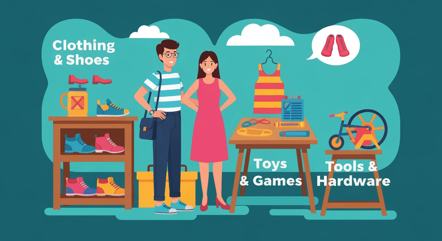 AI-generated yard sale illustration