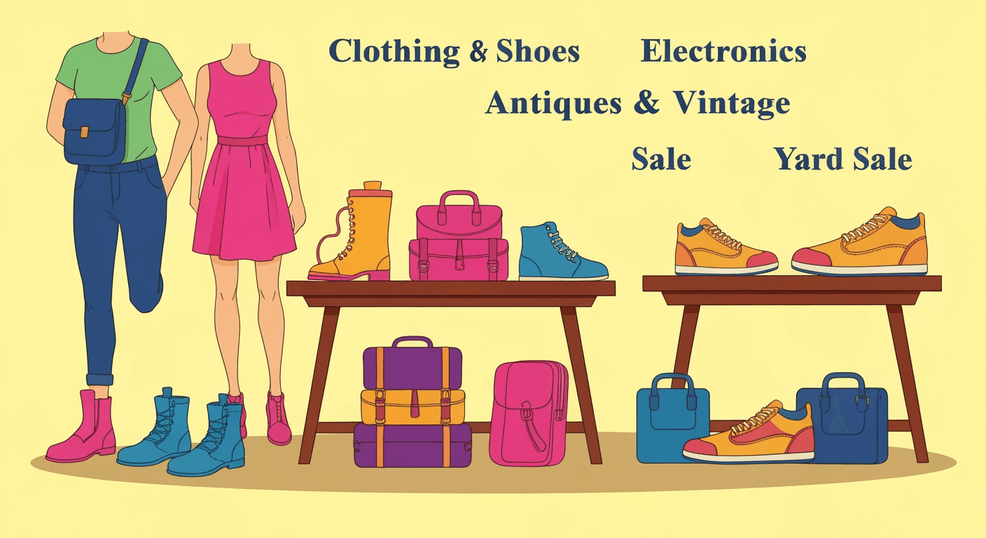 AI-generated yard sale illustration