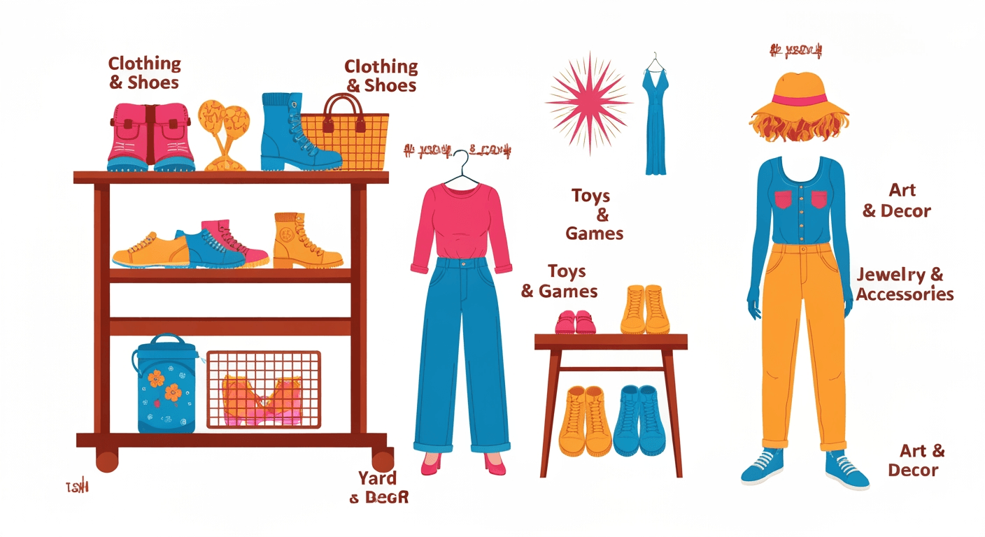 AI-generated yard sale illustration