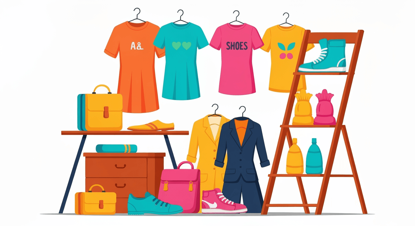 AI-generated yard sale illustration