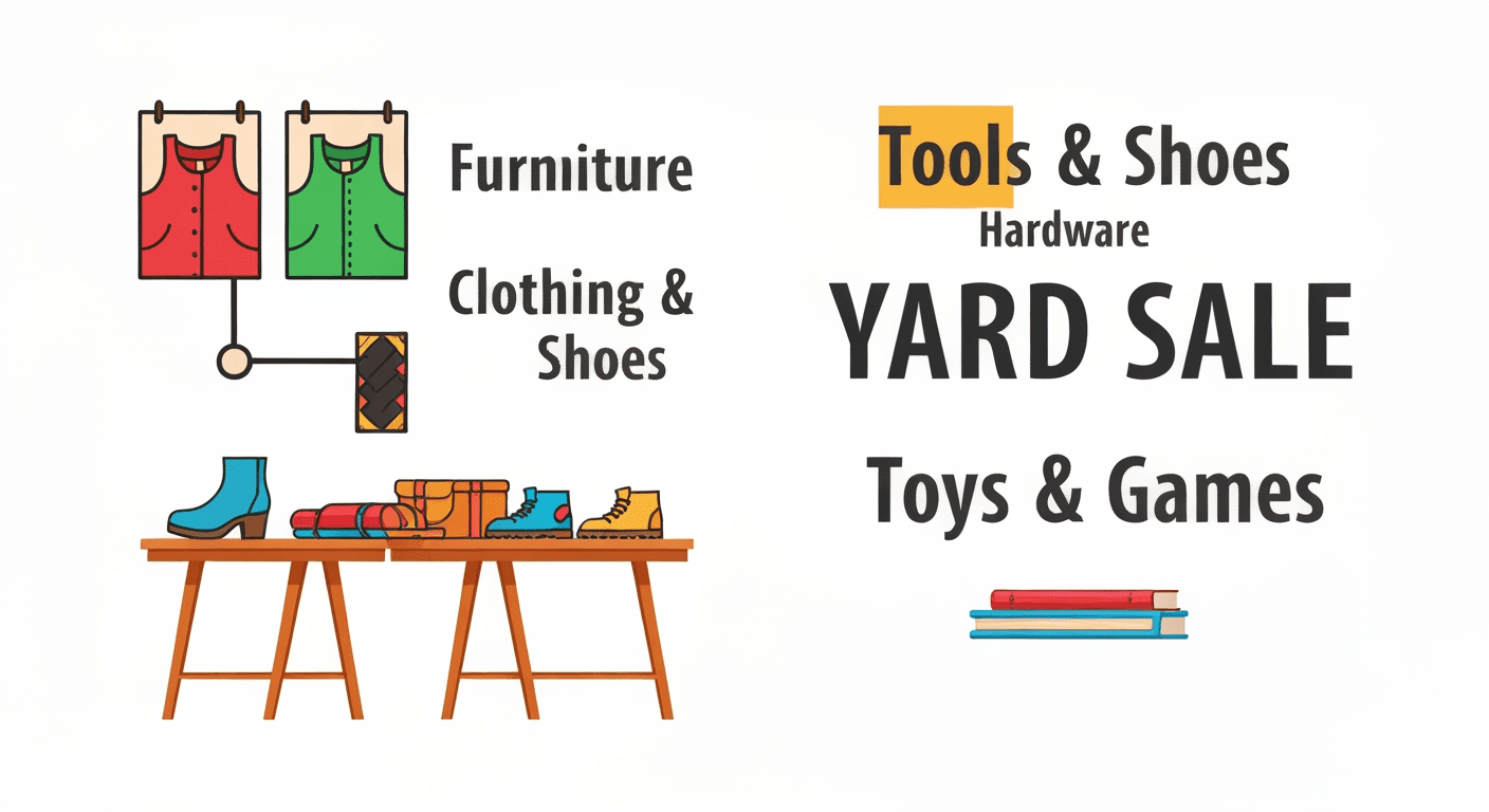 AI-generated yard sale illustration