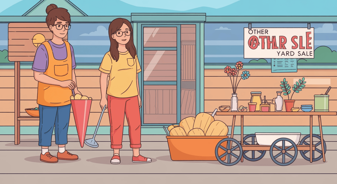 AI-generated illustration of a garage sale