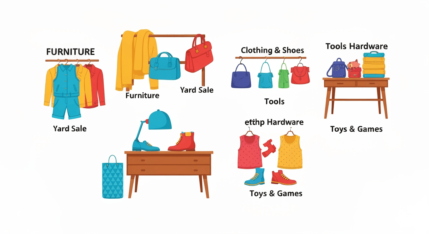 AI-generated yard sale illustration