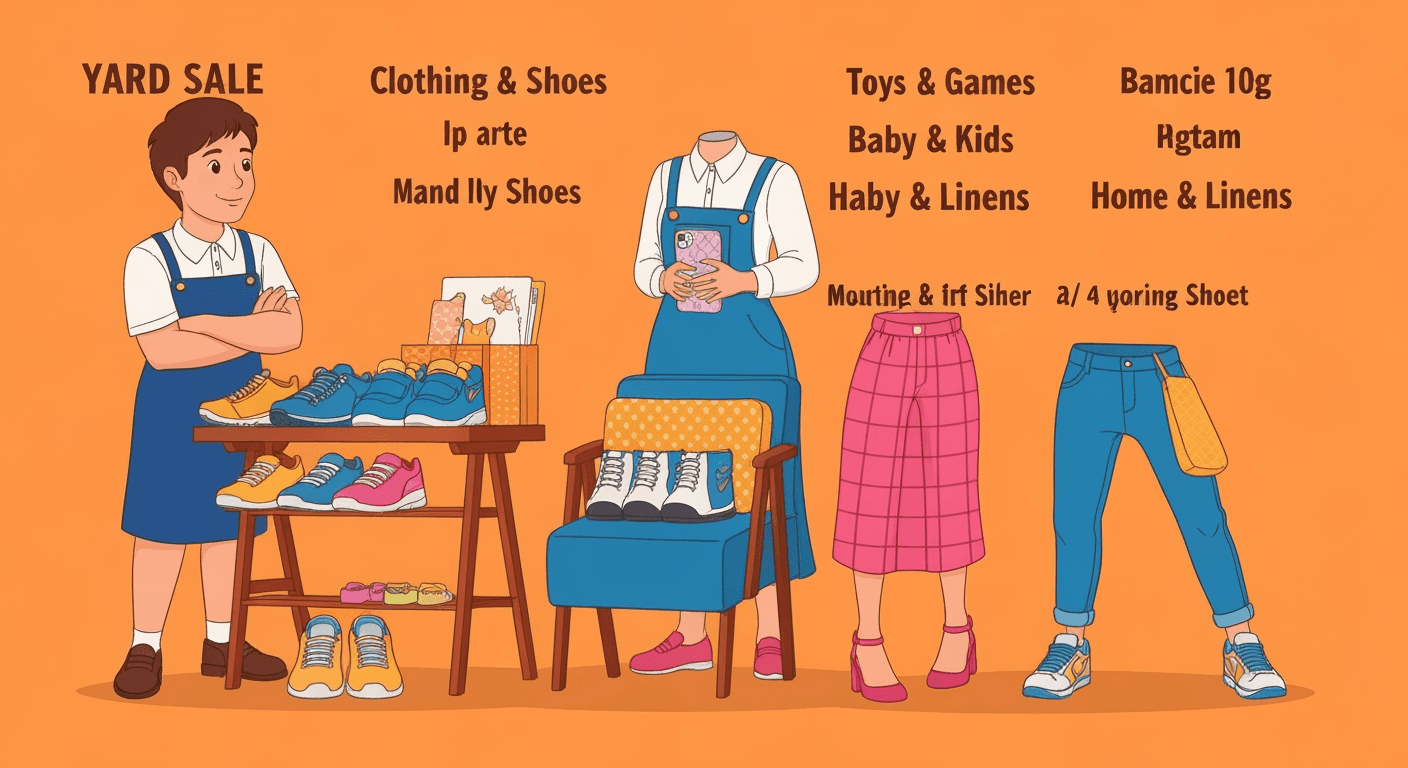 AI-generated illustration of a yard sale