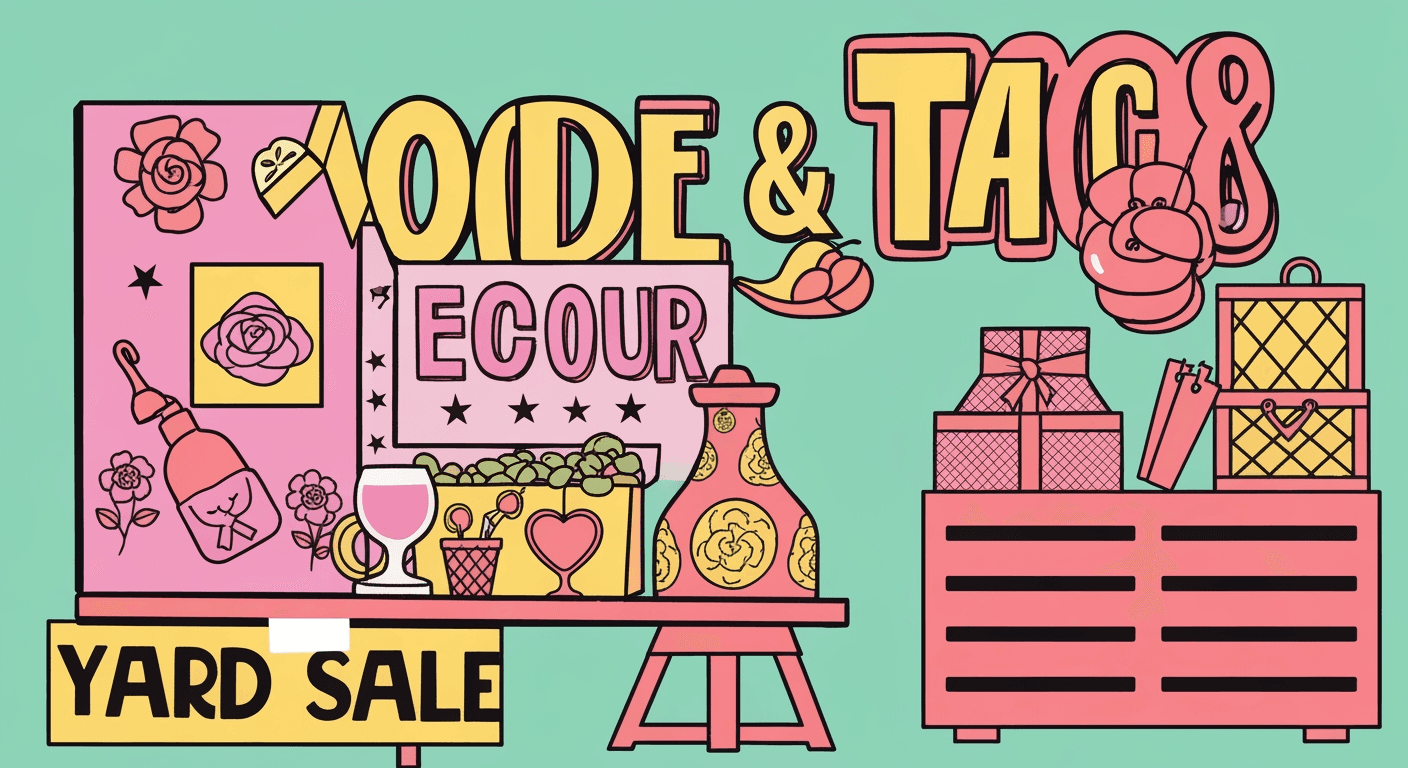 AI-generated illustration of a yard sale