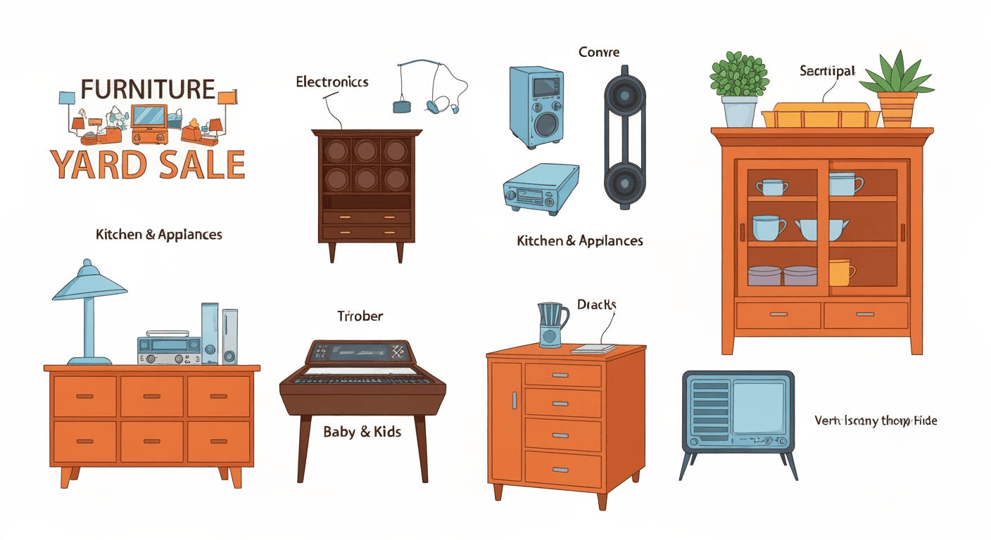 AI-generated illustration of a garage sale