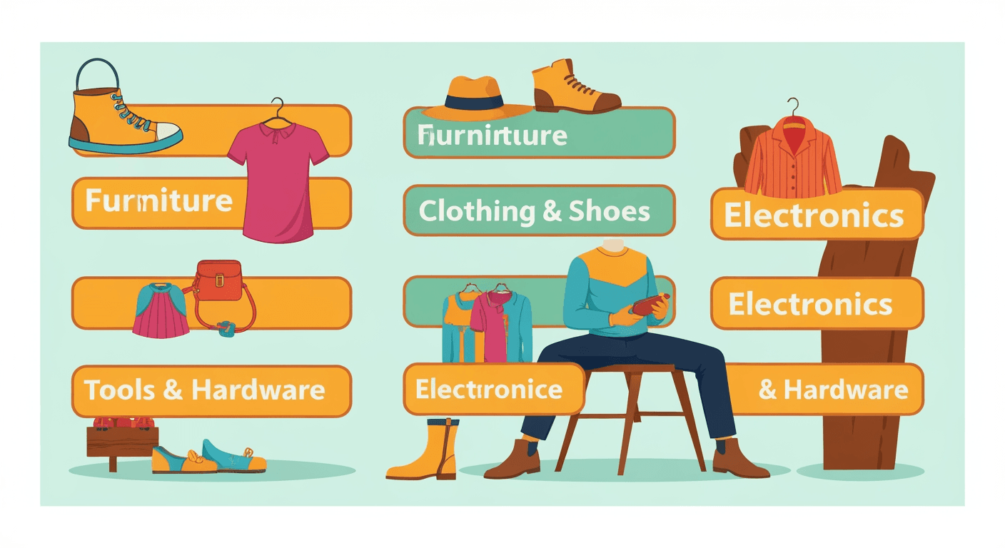 AI-generated illustration of a yard sale