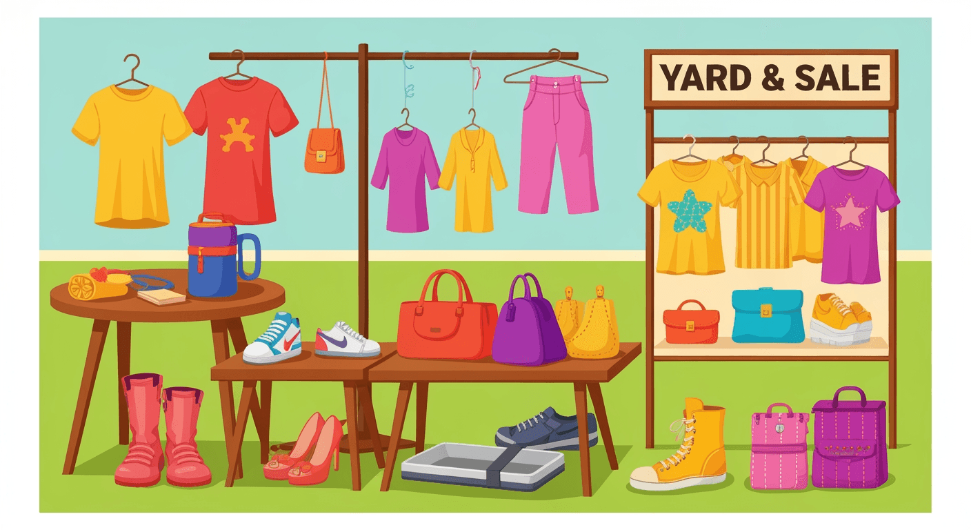 AI-generated illustration of a garage sale