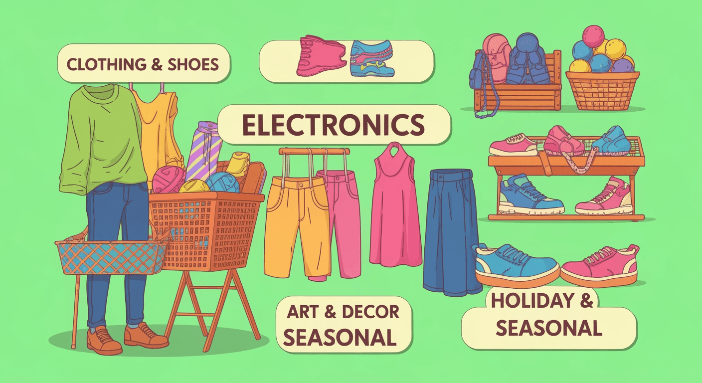 AI-generated illustration of a yard sale