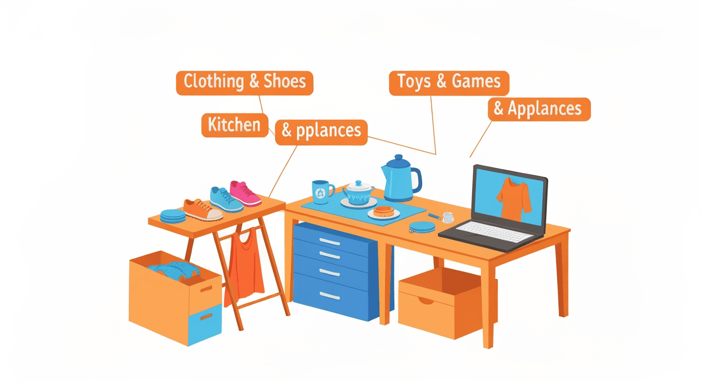 AI-generated illustration of a garage sale