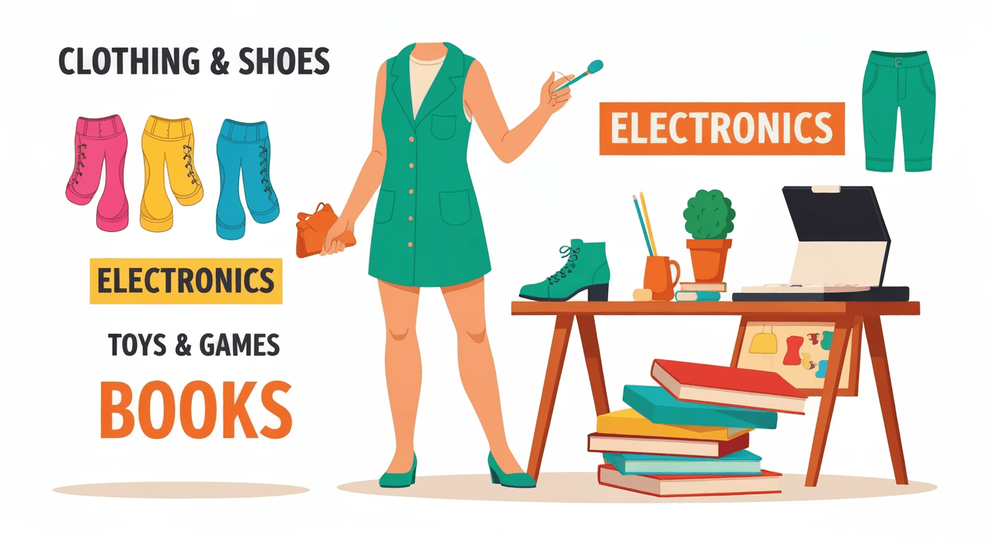 AI-generated illustration of a yard sale