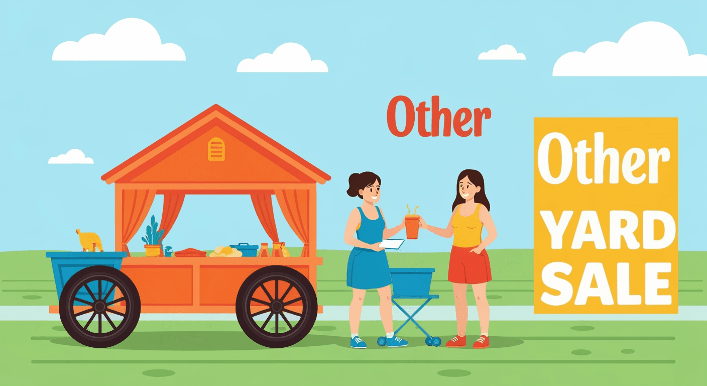 AI-generated illustration of a yard sale
