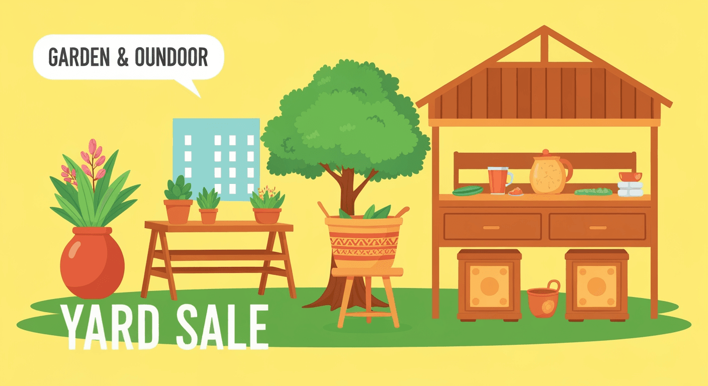 AI-generated illustration of a garage sale
