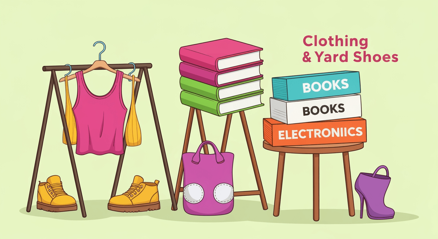 AI-generated illustration of a yard sale