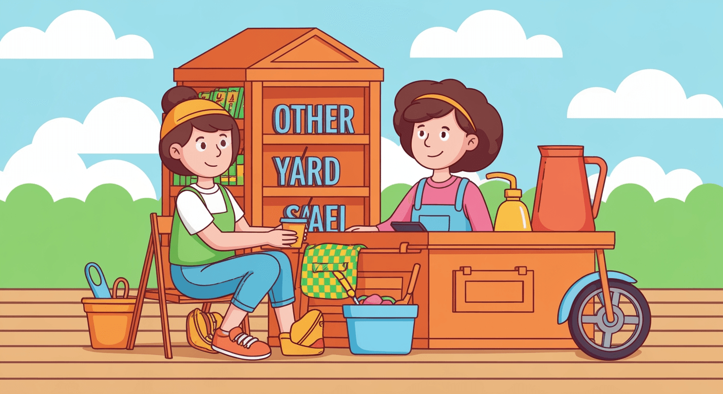 AI-generated illustration of a yard sale