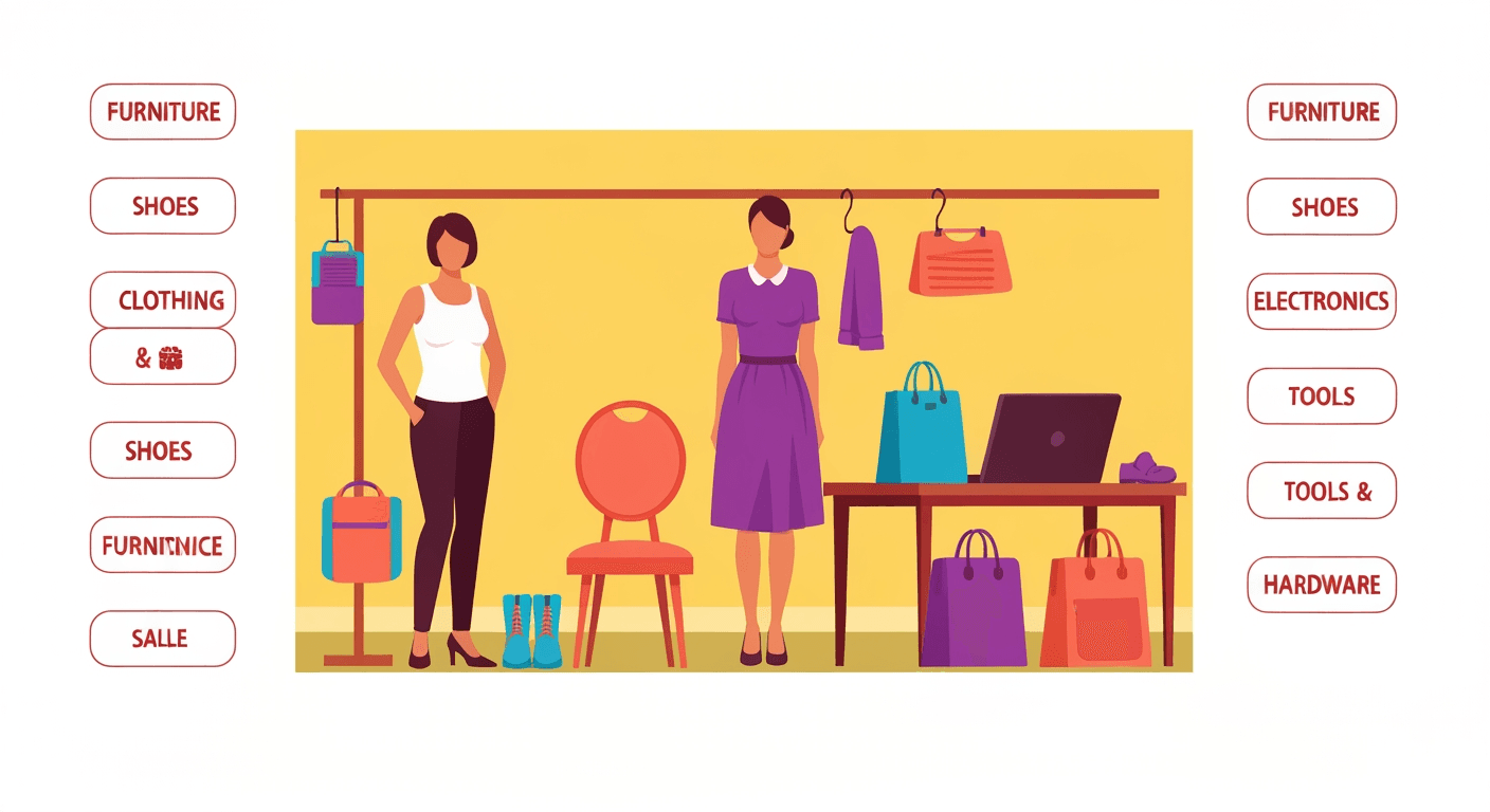 AI-generated illustration of a yard sale