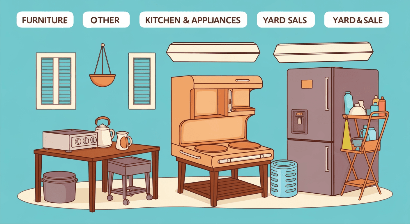 AI-generated illustration of a yard sale