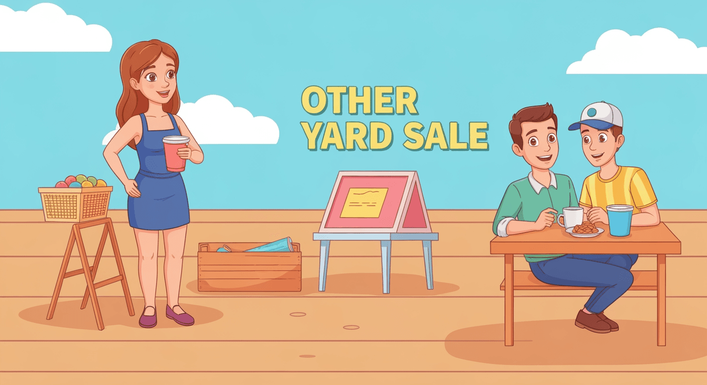 AI-generated illustration of a yard sale