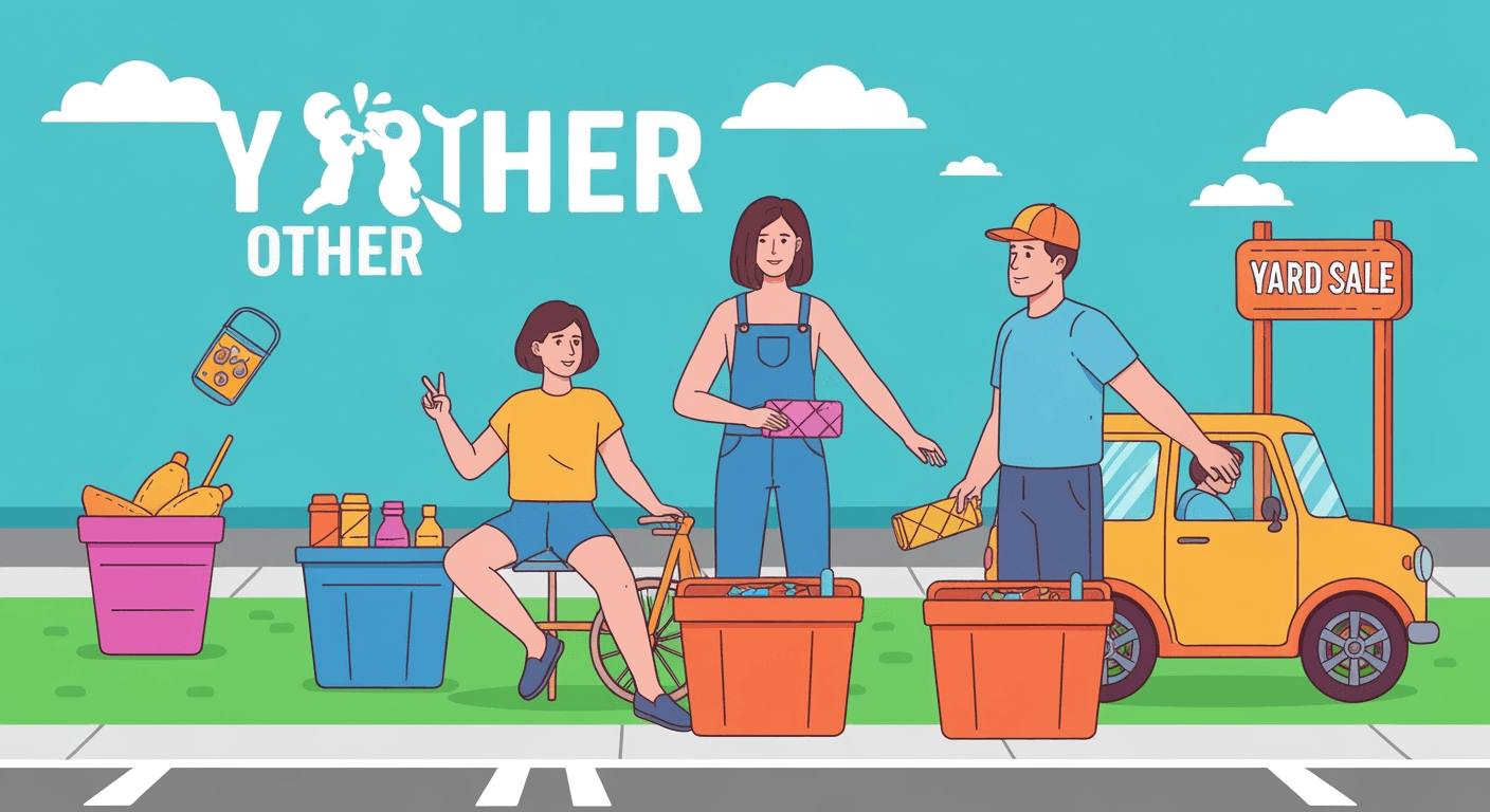 AI-generated illustration of a yard sale
