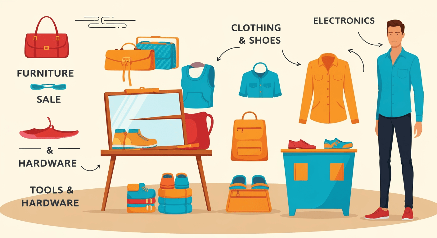 AI-generated illustration of a moving sale