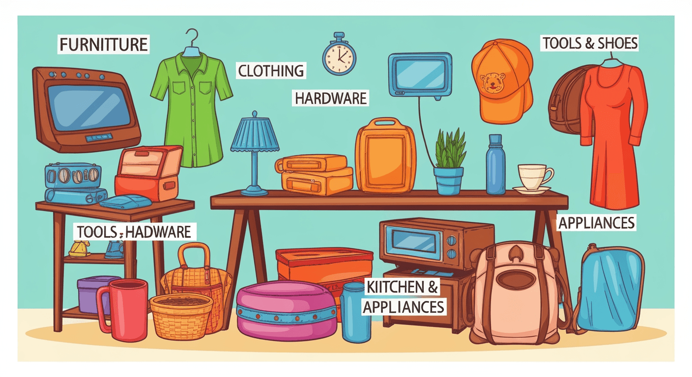 AI-generated illustration of a garage sale