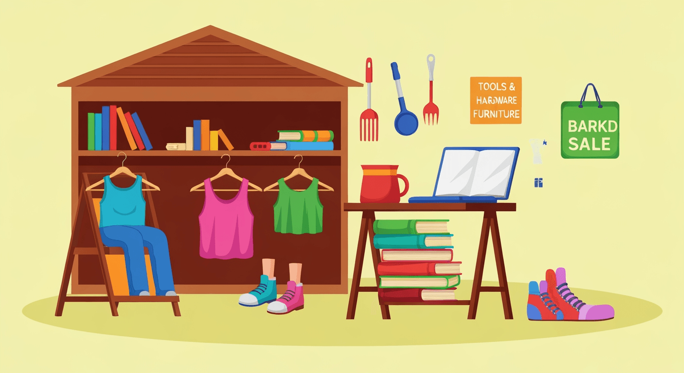 AI-generated illustration of a garage sale