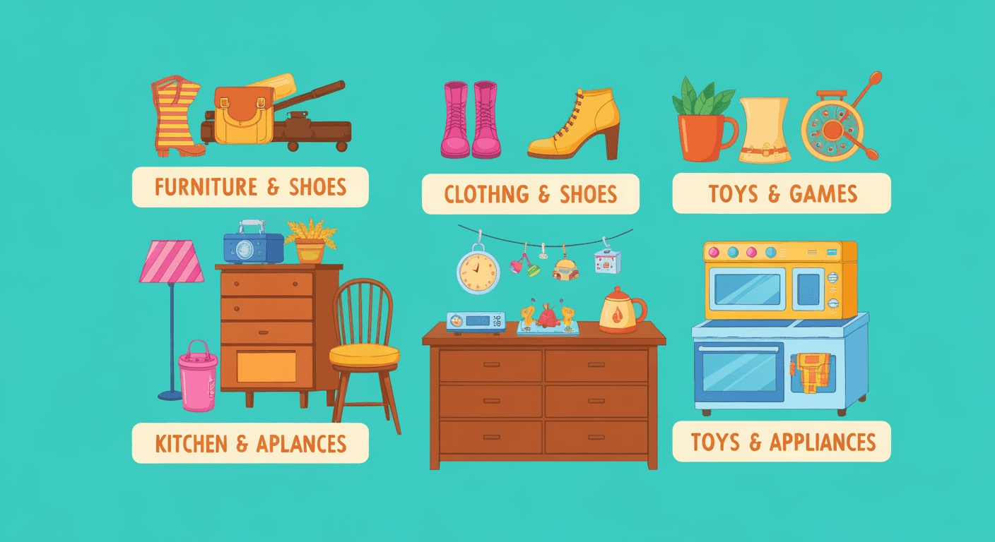 AI-generated illustration of a garage sale