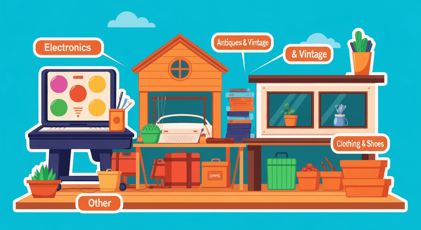 AI-generated illustration of a yard sale