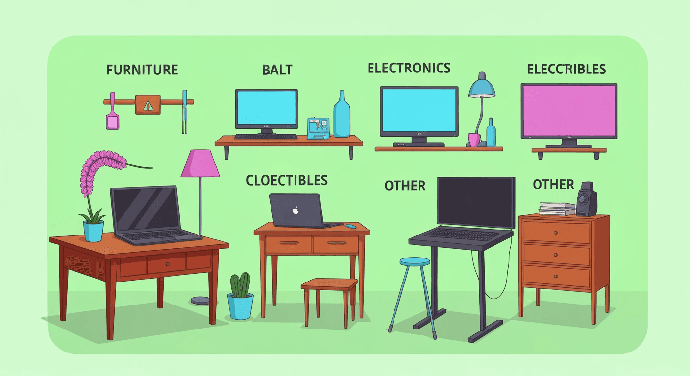 AI-generated illustration of a yard sale