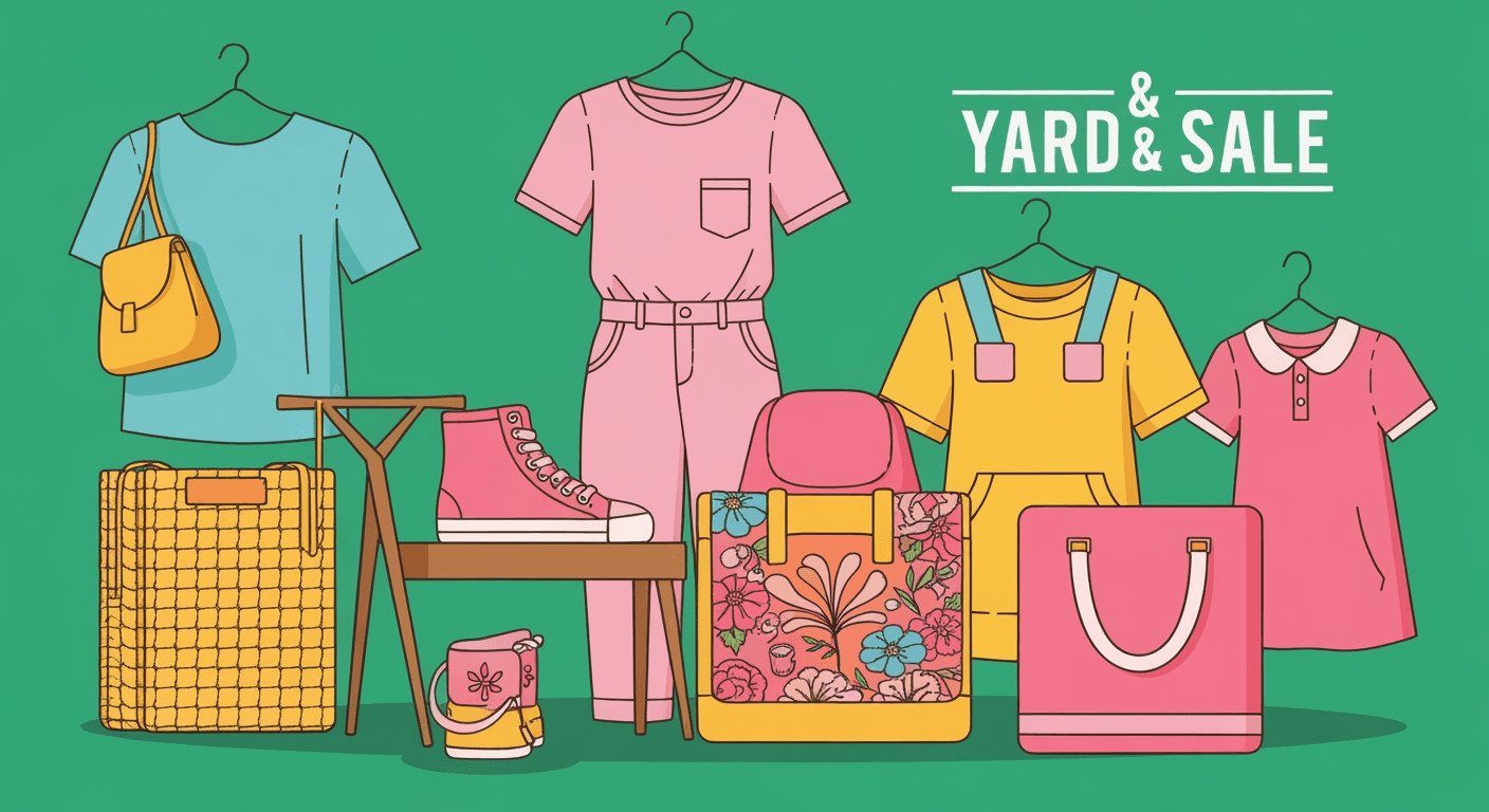 AI-generated illustration of a yard sale