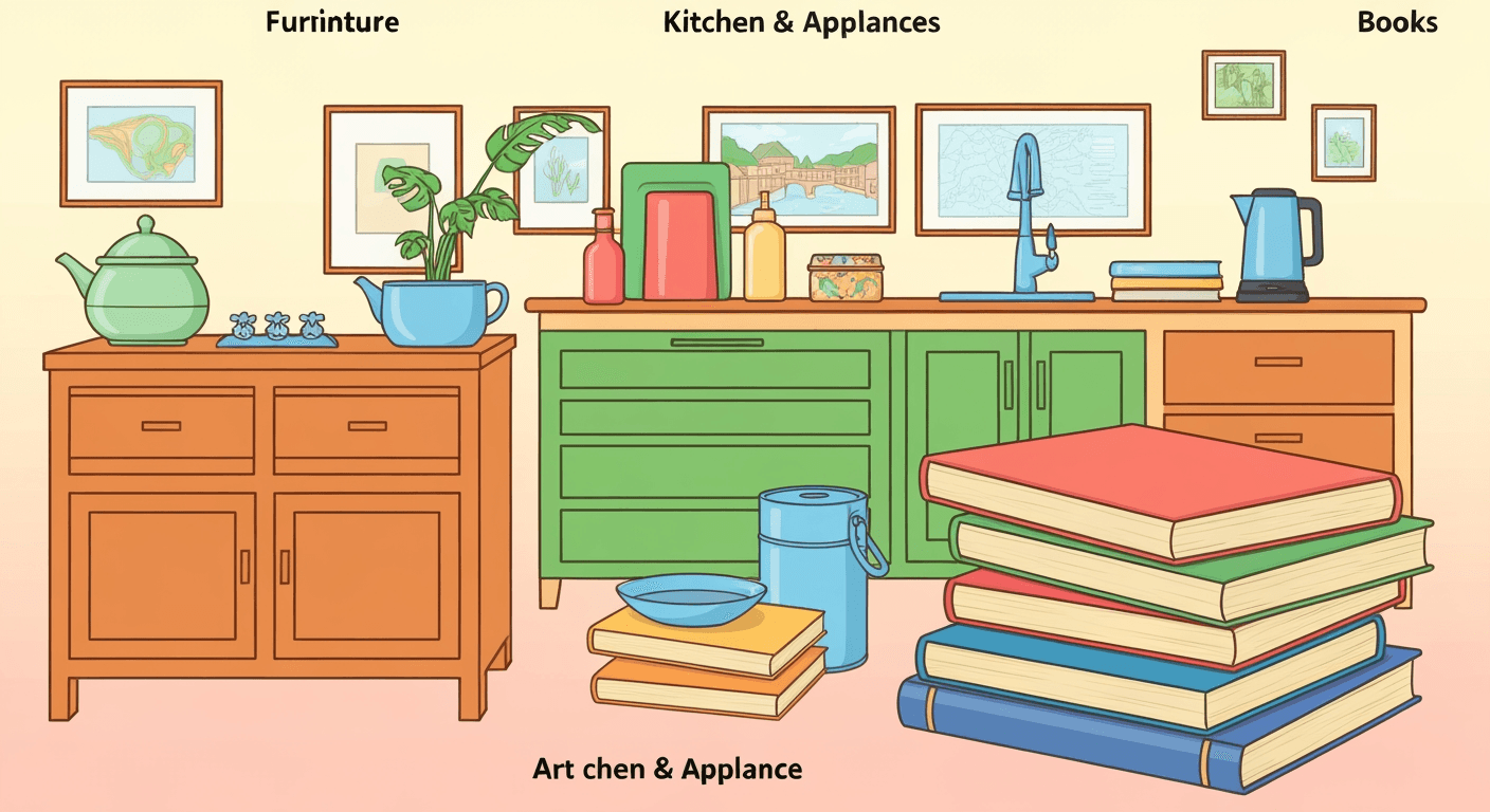 AI-generated illustration of a estate sale