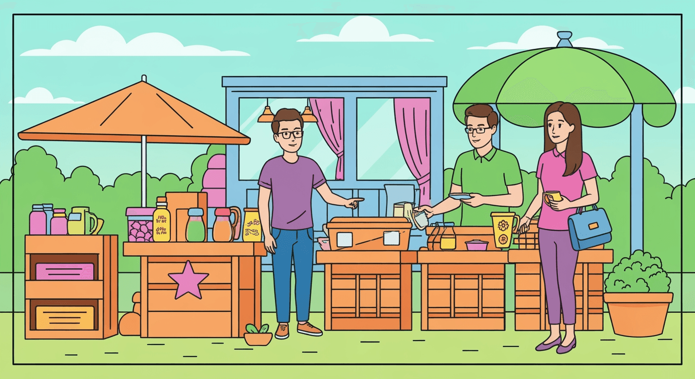 AI-generated illustration of a yard sale
