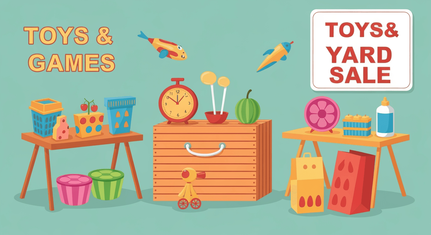 AI-generated illustration of a yard sale