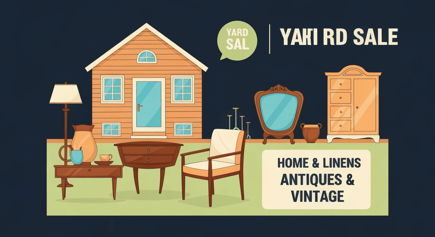 AI-generated yard sale illustration