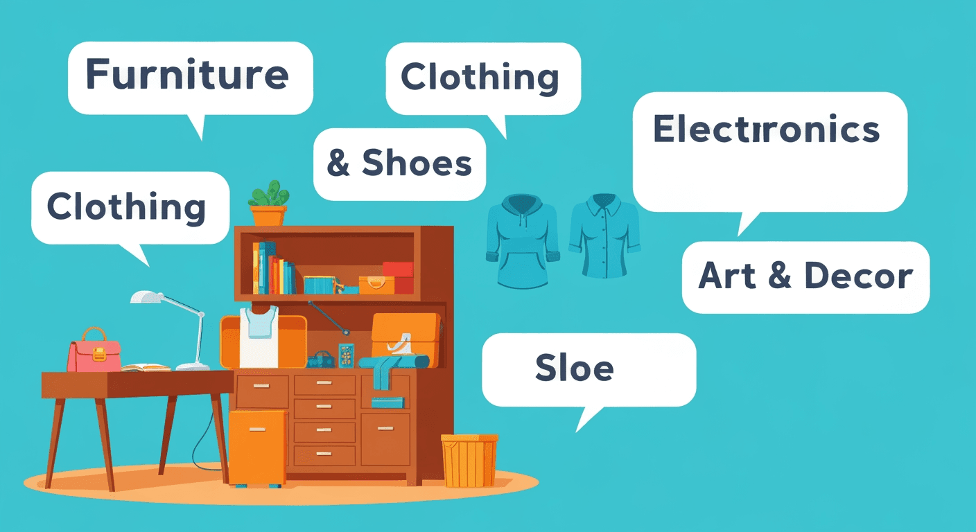 AI-generated illustration of a yard sale