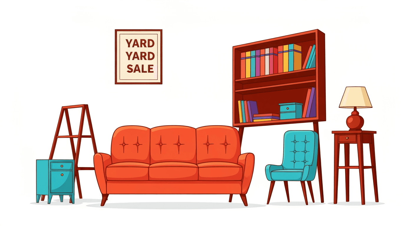 AI-generated illustration of a garage sale
