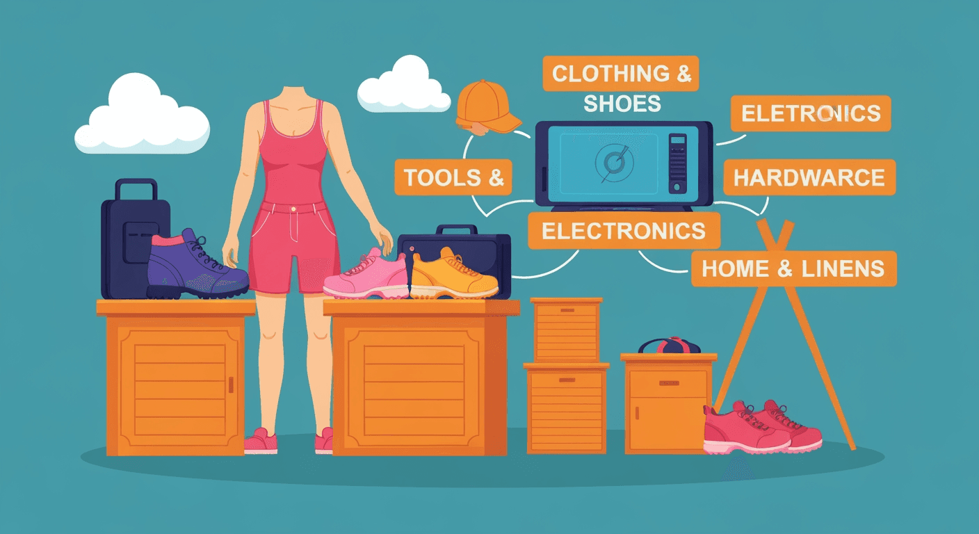 AI-generated illustration of a yard sale